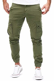 Cassiecy Herren Hose Jogger Chino Cargo Jeans Hosen Stretch Sporthose mit Taschen Slim Fit Freizeithose