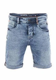 Herren Jeans Shorts RIVTom Kurze Hose Regular Fit Denim Short 99% Baumwolle Bermuda Grau Hellblau Blau w30 w31 w32 w33 w34 w36 w38 w40 w42, Größe:W 32, Farbe:Middle Blue Denim (M243)