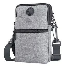 Handy-Umhängetasche, Umhängetasche, 3-lagige Messenger-Schulter-Mini-Handtasche, Wasserdichte Handytasche, Schlüsselbund, Fitness-Schutzhülle Reisepass-Tasche für Outdoor-Lauf Lauf