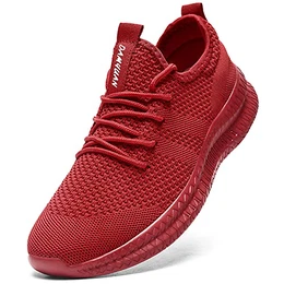 Laufschuhe Herren Schuhe Sportschuhe Turnschuhe Sneaker Joggingschuhe Running Joggen Atmungsaktiv Walkingschuhe Outdoor Trainer Männer Shoes Rot 43