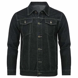 Allthemen Jeansjacke Herren Denim Jacket Trucker Jacke Übergangsjacke für Männer Freizeitjacke (#8118, #801) Schwarz