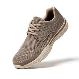 Freizeitschuhe für Herren Sneaker Mesh Halbschuhe Leicht Slip on Walkingschuhe Turnschuhe Atmungsaktiv Sportschuhe Straßenlaufschuhe Braun 43
