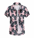Onsoyours Herrenhemd Kurzarm Oversize Hawaiihemd Rosa