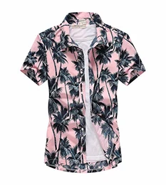 Herren Hemd mit Muster Kurzarmhemd Oversize Shirt Männer Shirts Bunte Herrenhemden Casual Locker 3D Gedruckt Sommerhemden Kent Kragen Hawaiihemd A Rosa M