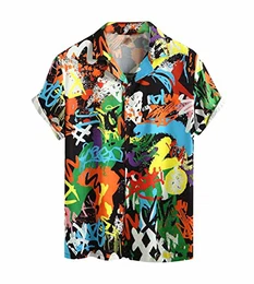 Herren Hemd mit Muster Kurzarmhemd Oversize Shirt Männer Shirts Bunte Herrenhemden Casual Locker 3D Gedruckt Sommerhemden Kent Kragen Hawaiihemd B Grün M