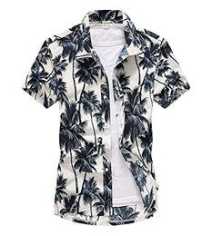 Herren Hemd mit Muster Kurzarmhemd Oversize Shirt Männer Shirts Bunte Herrenhemden Casual Locker 3D Gedruckt Sommerhemden Kent Kragen Hawaiihemd A Weiß M