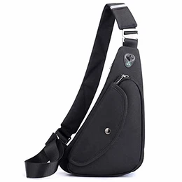 Ultraleicht Brusttasche Herren Sling Bag Umhängetaschen Schultertasche Sporttasche Crossbody Bag für Freien Reisen Wandern Hiking Joggen Crosscover Daypacks Schwarz