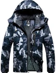 GEMYSE Wasserdichte Skijacke für Herren Winddichte Fleece Outdoor Winterjacke mit Kapuze Camouglage
