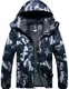 GEMYSE Herren Wasserdichte Berg-Skijacke Winddichte Fleece Outdoor-Winterjacke mit Kapuze (Camouglage 08,M)