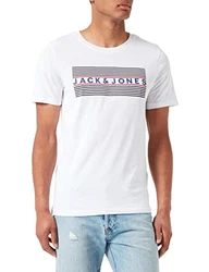 JACK & JONES Herren Logo Tee SS O-Neck 5er-Pack White/Detail:PLAY2
