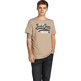 Herren JJELOGO Tee SS O-Neck 2 COL SS22 SN T-Shirt, Crockery, M