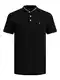 JACK & JONES Herren Polo T-Shirt Pique Hemd Kurzarm Basic Oberteil Cotton Logostickerei JJEPAULOS, Farben:Schwarz-2, Größe:M