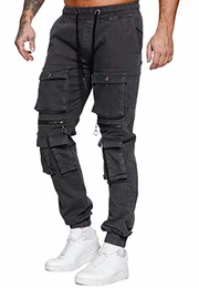 Herren Chino Pants Jeans Joggchino Hose Jeanshose Skinny Fit Modell H-3406 Antrazit 32