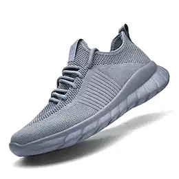 Kaopabolo Laufschuhe Damen Herren Straßenlaufschuhe Fitness Turnschuhe Sneakers Sportschuhe Leichtgewichts Atmungsaktiv Walkingschuhe Grau 38