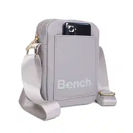 Bench City Girls Mini Bag - Unisex Umhängetasche, Crossbody-Tasche & Handtasche für Damen und Herren, Hellgrau, 19x14x5 cm