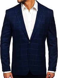 Herren Blazer Sakko Anzugjacke Anzugsakko Herrenblazer Reverskragen Klassisch Elegant Geschäft Business Anzug Party Freizeit Hochzeit Casual Style RWX S2002 Dunkelblau M [4D4]
