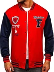 BOLF Herren Baseballjacken Bomberjacke Übergangsjacke Sportjacke J.Style [1A1] Rot (1A1)