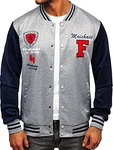 BOLF Herren Baseballjacken Bomberjacke Übergangsjacke Sportjacke J.Style [1A1] Grau (1A1)
