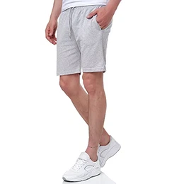 Sporthose Herren Kurz - Kurze Hosen Herren, Laufshorts Männer Sommer Baumwolle Jogginghose Fitnesshose Sport Sportshorts Bermuda Shorts Hose Trainingshose Tennis (M, Grau)
