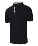 KTWOLEN Herren T-Shirt Kurzarm Grandad-Ausschnitt Slim Fit Kontrastfarben