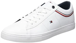 Herren Essential Leather Detail Sneaker, weiß, 43 EU