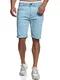Indicode Herren Page Jeans Shorts mit 5 Taschen   Herrenshorts Used Look für Männer Blue Wave XL