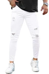 GINGTTO Herren Jeans Slim Fit Weiße