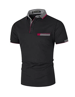 GHYUGR Herren Poloshirt Basic Kurzarm Polohemd Schwarz GHYUGR Herren Poloshirt Basic Kurzarm Polohemd Schwarz