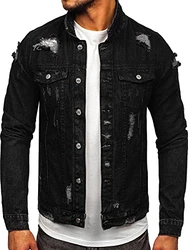 BOLF Herren Jeansjacke Übergangsjacke [4D4] Schwarz (4D4)