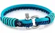 CONSTANTIN NAUTICS SAIL WITH US Maritimes Armband aus Segeltau, handgemacht, für Damen und Herren, mit Edelstahl Schäkel-Verschluss 3mm CNB#842 16 cm
