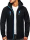 BOLF Herren Softshelljacke Übergangsjacke mit Kapuze Regenjacke Funktionsjacke Winddicht Wasserdicht Sportjacke Trekkingjacke Atmungsaktiv Outdoor Style WX010 Schwarz M [4D4]