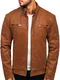 BOLF Herren Lederjacke Stehkragen Kunstlederjacke Bikerjacke Winterjacke Übergangsjacke Steppjacke Motorradjacke Pilotenjacke Fliegerjacke Bomberjacke Casual Style EX927 Braun M [4D4]
