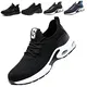 Fadezar Sicherheitsschuhe Herren Leichte Arbeitsschuhe Herren Damen Sportliche Atmungsaktive Stahlkappenschuhe rutschfeste Arbeitsturnschuhe 01 Schwarz EU 41