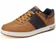 ARRIGO BELLO Freizeitschuhe Herren Sneaker PU Leder Walkingschuhe Atmungsaktive Athletic Formal Classic Sportschuhe Größe 41-46(braun, Numeric_43)