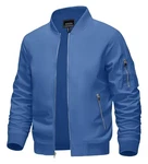 KEFITEVD Herren Bomber Blouson Jacke Königsblau