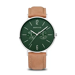 Herren Analog Quarz Classic Collection Armbanduhr mit Kalbsleder Armband und Saphirglas
