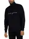 Tommy Hilfiger Herren Sweatshirt mit Reißverschluss Logo Mockneck mit Bauchtasche, Blau (Desert Sky), M