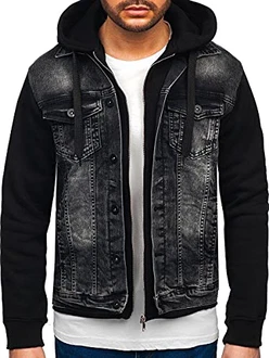 BOLF Herren Jeansjacke Übergangsjacke [4D4] Dunkelblau (4D4)