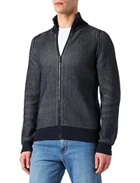 Herren Apoker Cardigan aus Bio-Baumwoll-Mix mit Reißverschluss Dunkelblau L