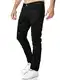 Tazzio Herren Denim Biker-Jeans im Destroyed Look Slim Fit 16517 (32W / 32L, Black)