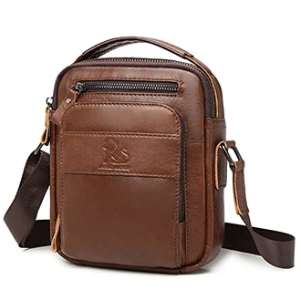 BAIGIO Umhängetasche Herren Leder Schultertasche Vintage Crossbody Bag Messenger Herrentasche Rotbraun
