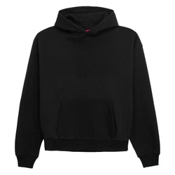 Prohibited Blanks einfarbiger Basic Oversized Hoodie Premium Herren & Damen Kapuzenpullover (Unisex) Schwarz