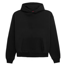 einfarbiger Basic Oversized Hoodie Premium Herren & Damen Kapuzenpullover (Unisex) Schwerer Stoff mit 360 GSM Made in Turkey (Black M)