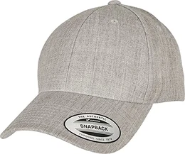 Unisex Premium Curved Visor Snapback Cap Baseballkappe, Heather Grey, one Size