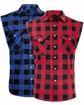 J.Ver Herren Ärmellose Hemden Regular Fit Rot