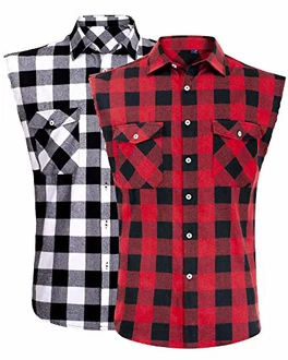 J.Ver Herren Ärmellose Hemden Regular Fit Rot