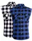 J.Ver Herren Kariert Ärmellose Hemden Regular fit Flanell Tank Tops aus Baumwolle Hemd Sleeveless T-Shirt Freizeithemd