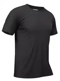Funktionsshirt Herren UPF 50+ Sportshirt Kurzarm Atmungsaktiv Schnelltrocknendes Tshirt Sommer, Schwarz, M