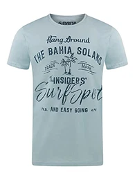 Herren T-Shirt RIVLeon Rundhals O-Neck Kurzarm Tee Shirt Mit Print Regular Fit 100% Baumwolle Blau M, Größe:M, Farbe:Hellblau (OJD)