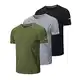 HUAKANG 3er Pack Sport Tshirts Herren Funktionsshirt Sportshirt Schnelltrocknend Atmungsaktiv Sport Shirt Männer Laufshirt Kurzarm Trainingsshirt Herren(520-Black Gray Green-M)
